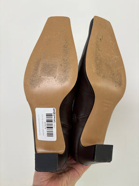 Khaite Brown Leather Ankle Boots, 37