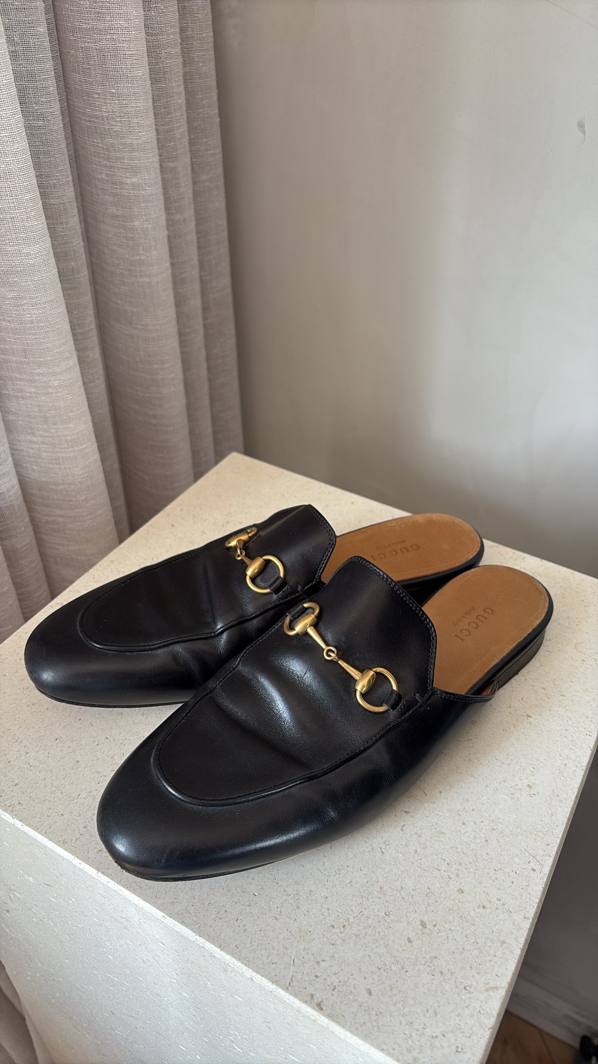 Gucci Black Princetown Mules, 39.5