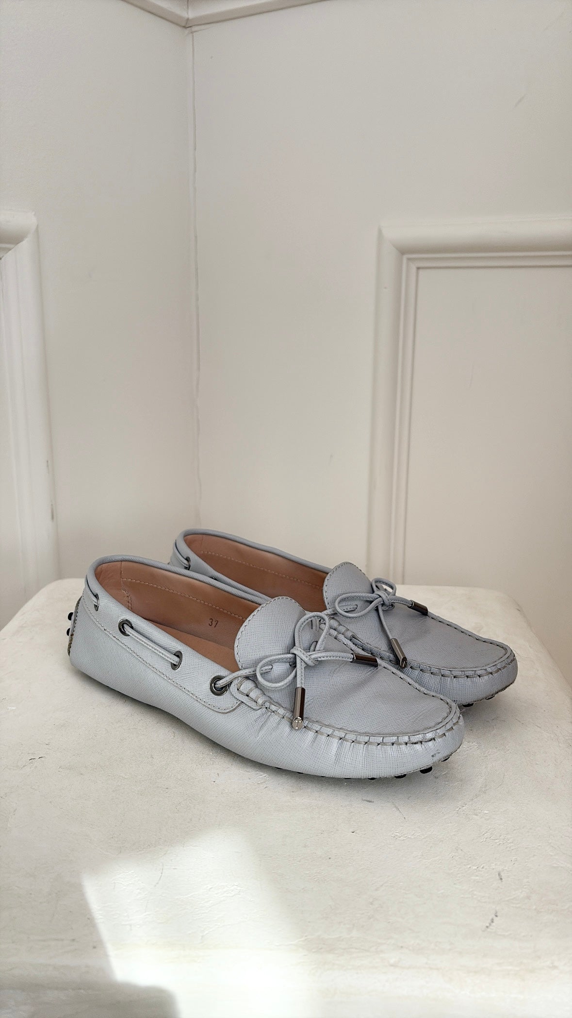 Tod's Gommino Dusty Blue Moccasins, 37