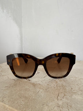 Cartier Tortoiseshell Oversized Square Panthere Sunglasses