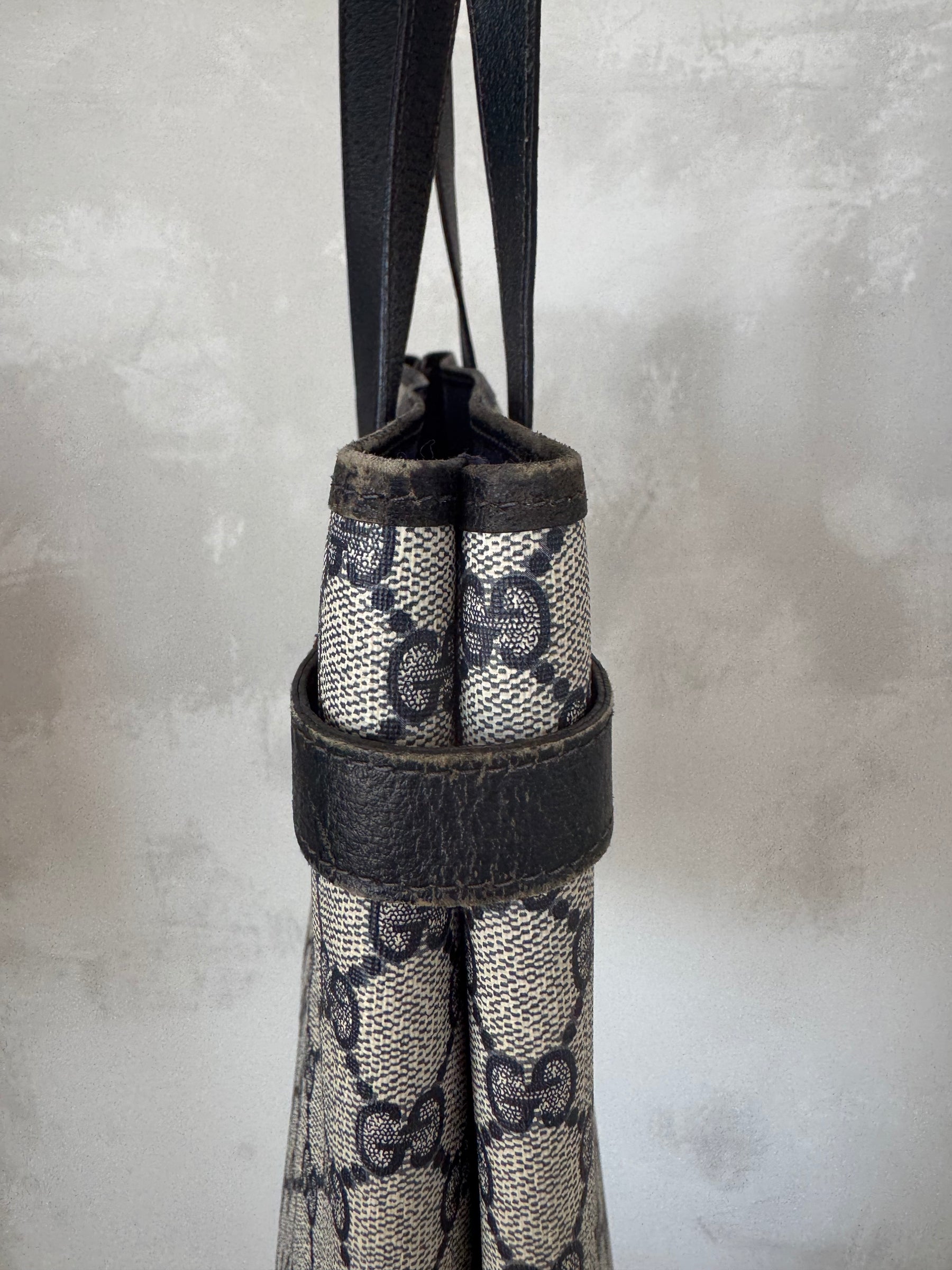 Gucci Navy Vintage Monogram Tote
