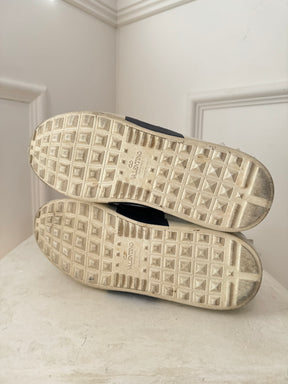 Valentino Garavani White and Navy Leather Sneakers, 39