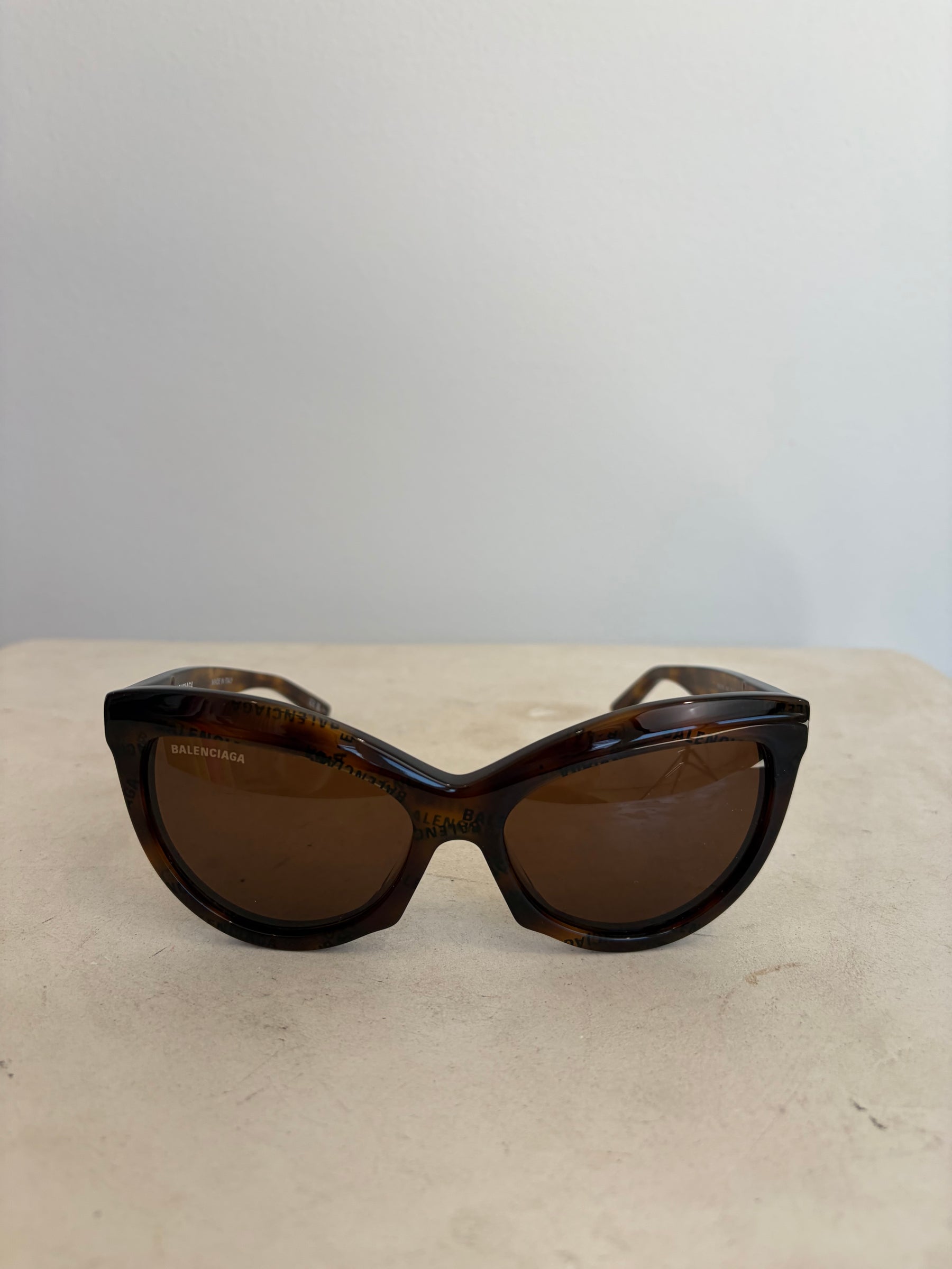 Balenciaga Cat Eye Brown Tortoise Shell Sunglasses