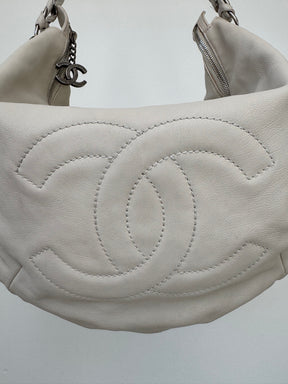 Chanel Calfskin Modern Chain Hobo White handbag, 2006