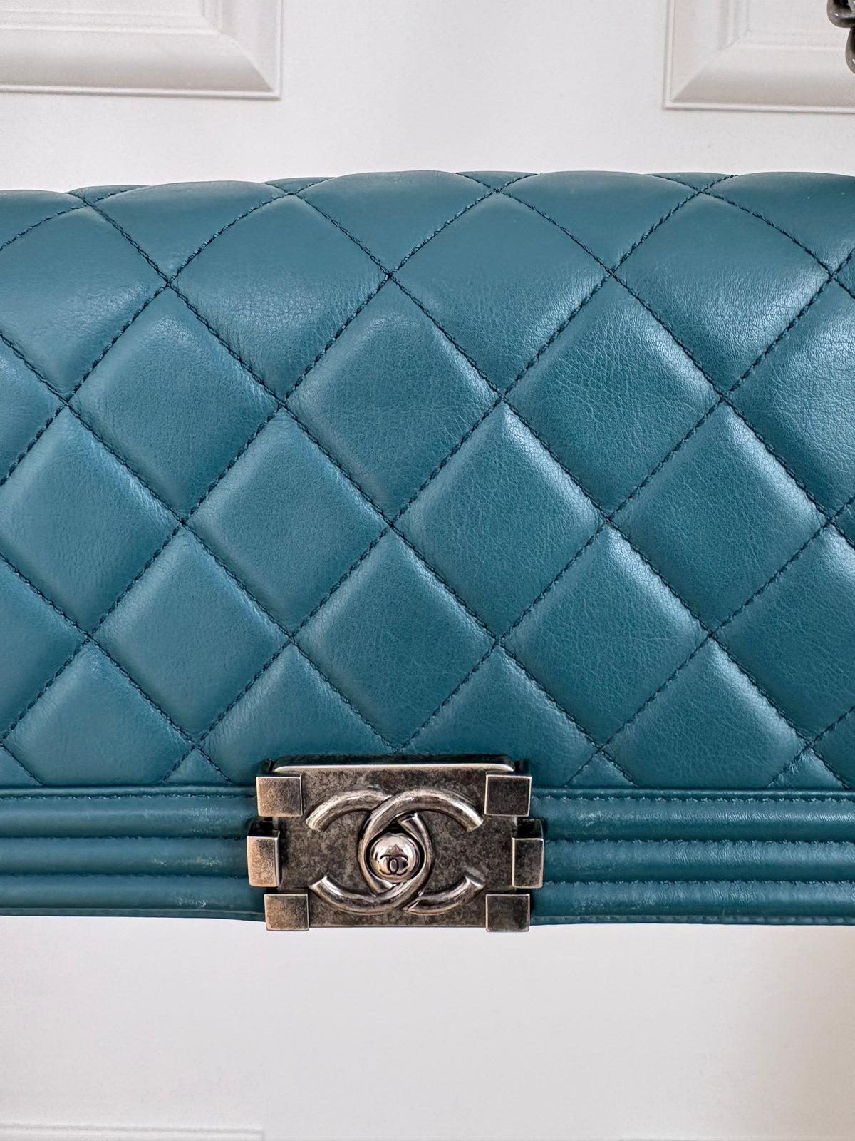 Chanel Teal Boy Bag