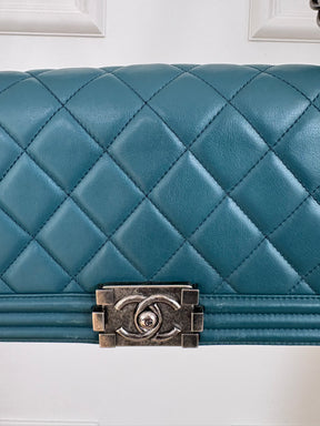 Chanel Teal Boy Bag