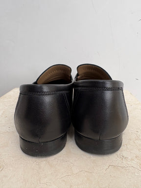 Hermès Black Leather Loafers, 39