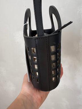 Hereu Black Leather Mini Leather Tote