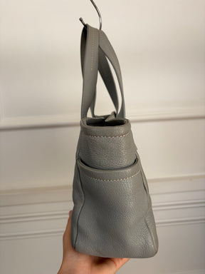 Miu Miu Grey Leather Mini Logo Tote