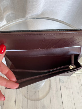 Chanel Black Caviar Leather Long Flap Wallet