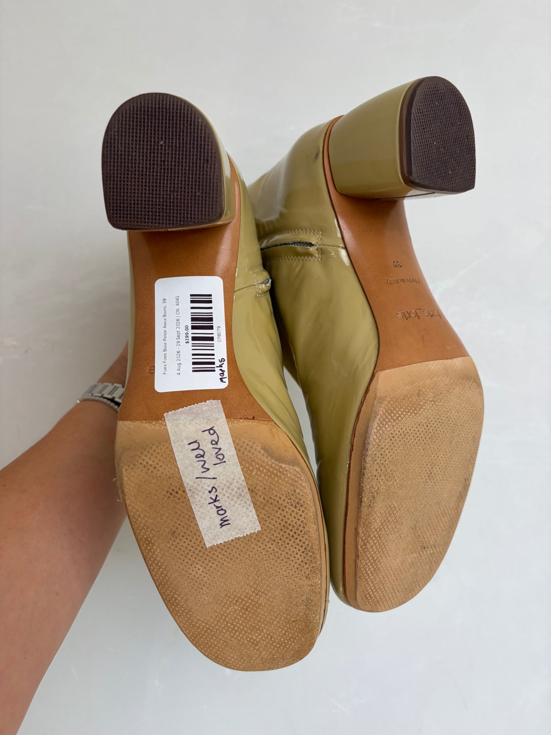 Forte Forte Beige Patent Ankle Boots, 39