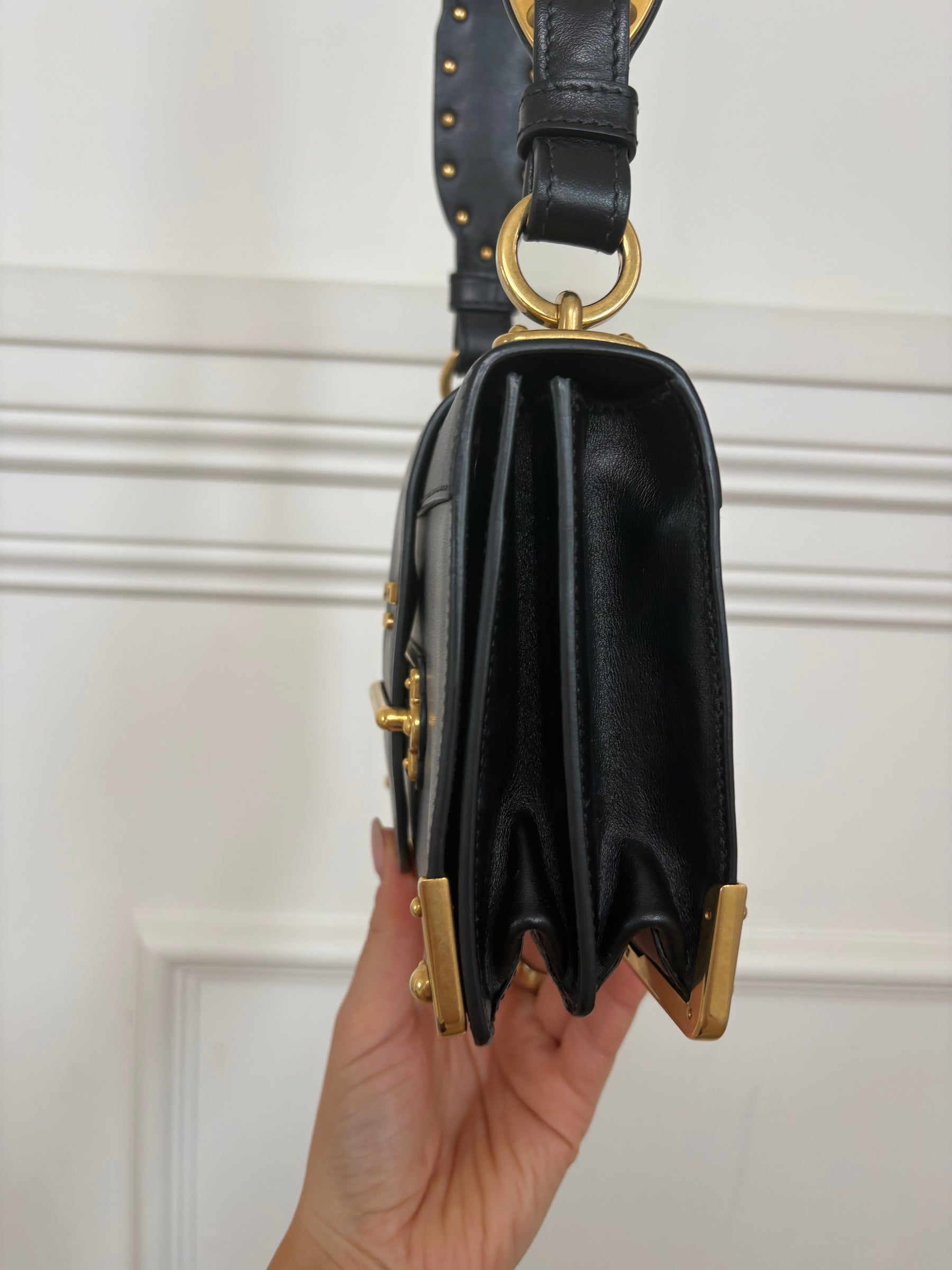 Prada Black Leather Cahier Bag
