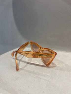 Bottega Veneta Orange Acetate Cat Eye Sunglasses