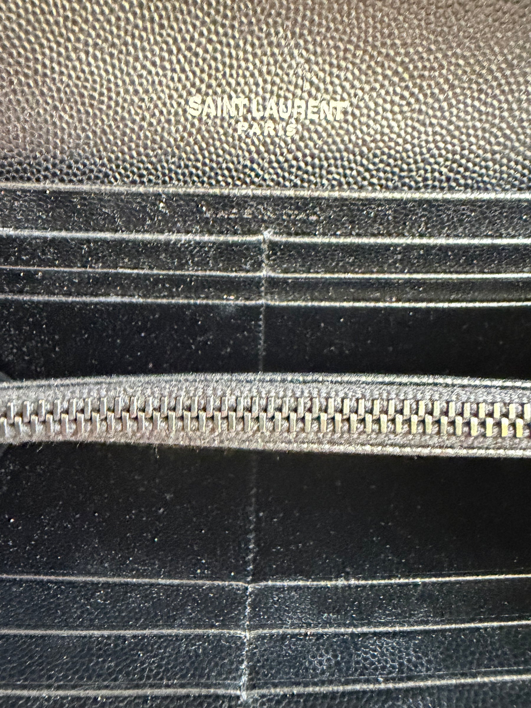 YSL Chevron Flap Wallet in Black