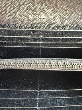 YSL Chevron Flap Wallet in Black
