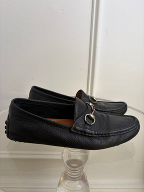 Gucci Black Leather Horsebit Driving Shoes, 6.5 UK
