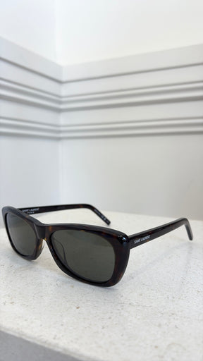Saint Laurent Tortoiseshell Rectangle Sunglasses