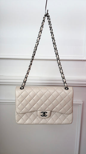 Chanel Stone Lambskin Leather Jumbo Flap Bag