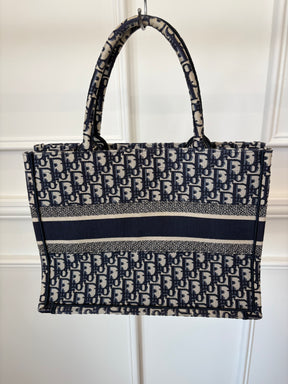 Dior Navy Oblique Canvas Medium Book Tote