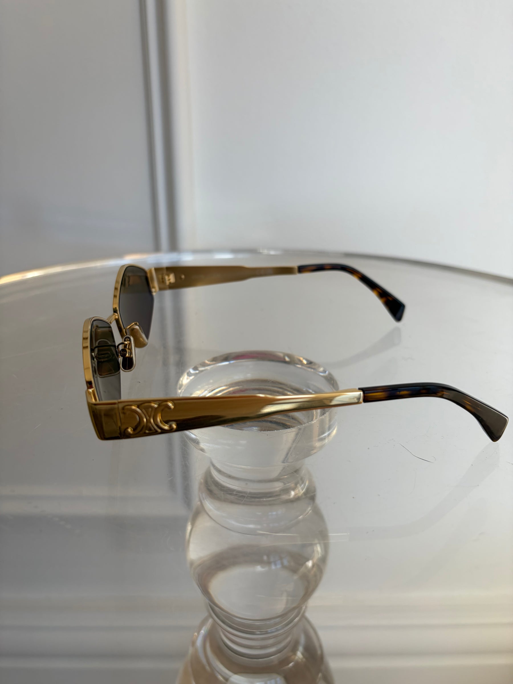 Celine Gold Hexagonal Triomphe Sunglasses
