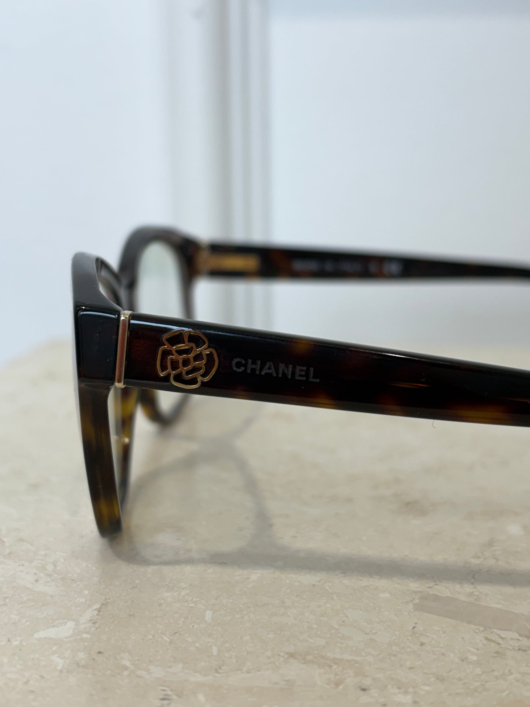 Chanel Brown Tortoiseshell Wayfarer Optical Glasses