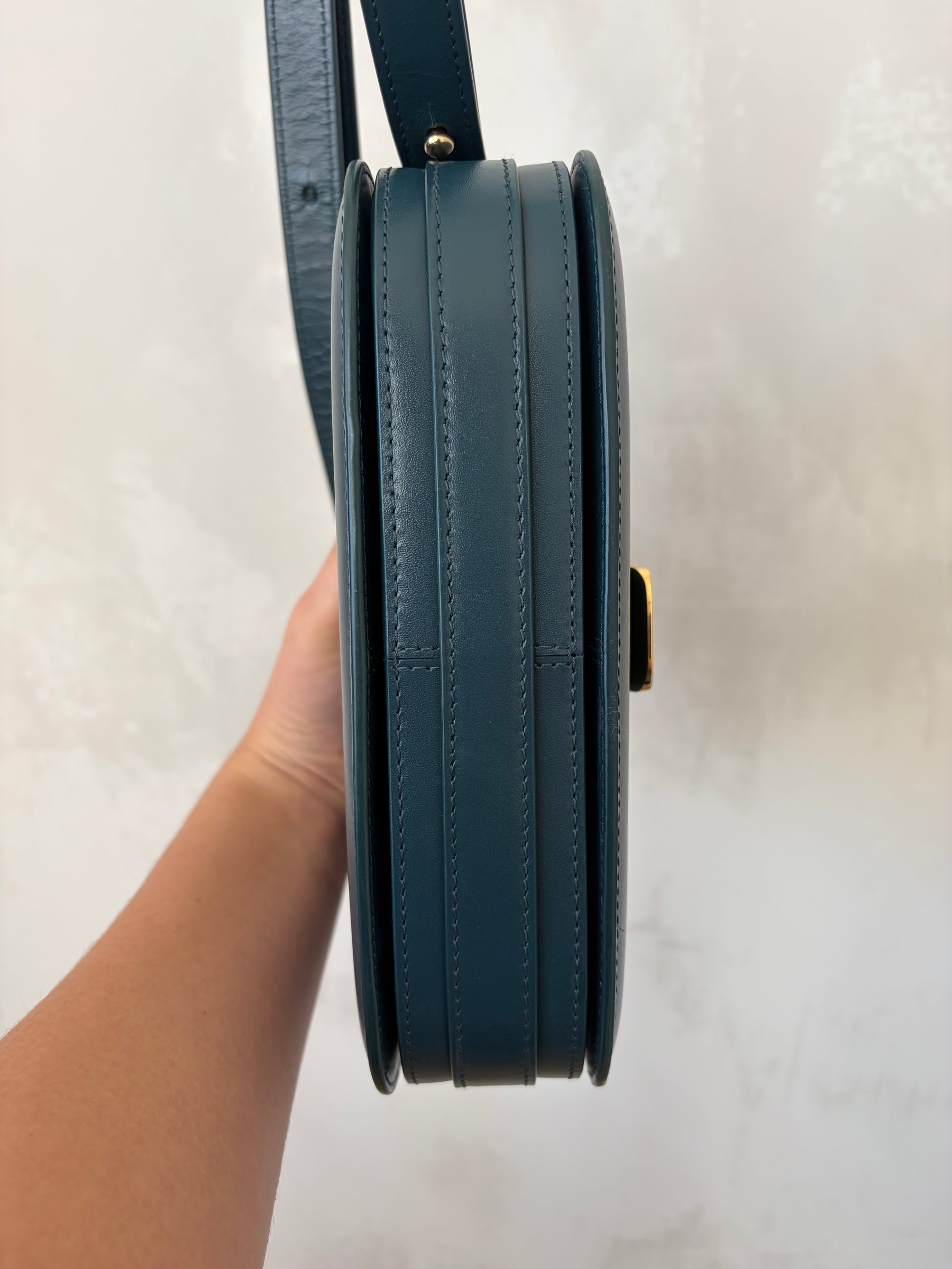 A.P.C. Teal Leather Grace Bag