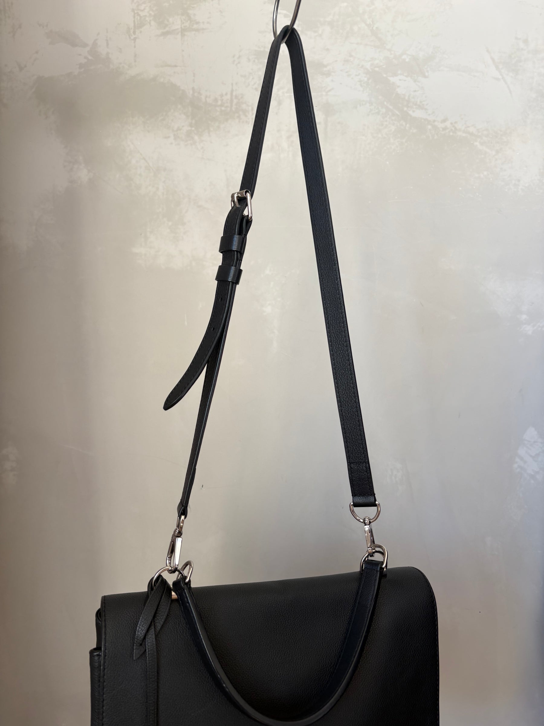 Louis Vuitton Black Leather Lockme II Top Handle Bag