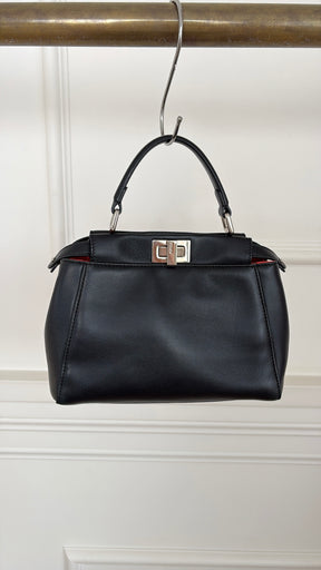 Fendi Black Leather Mini Monster Peekaboo