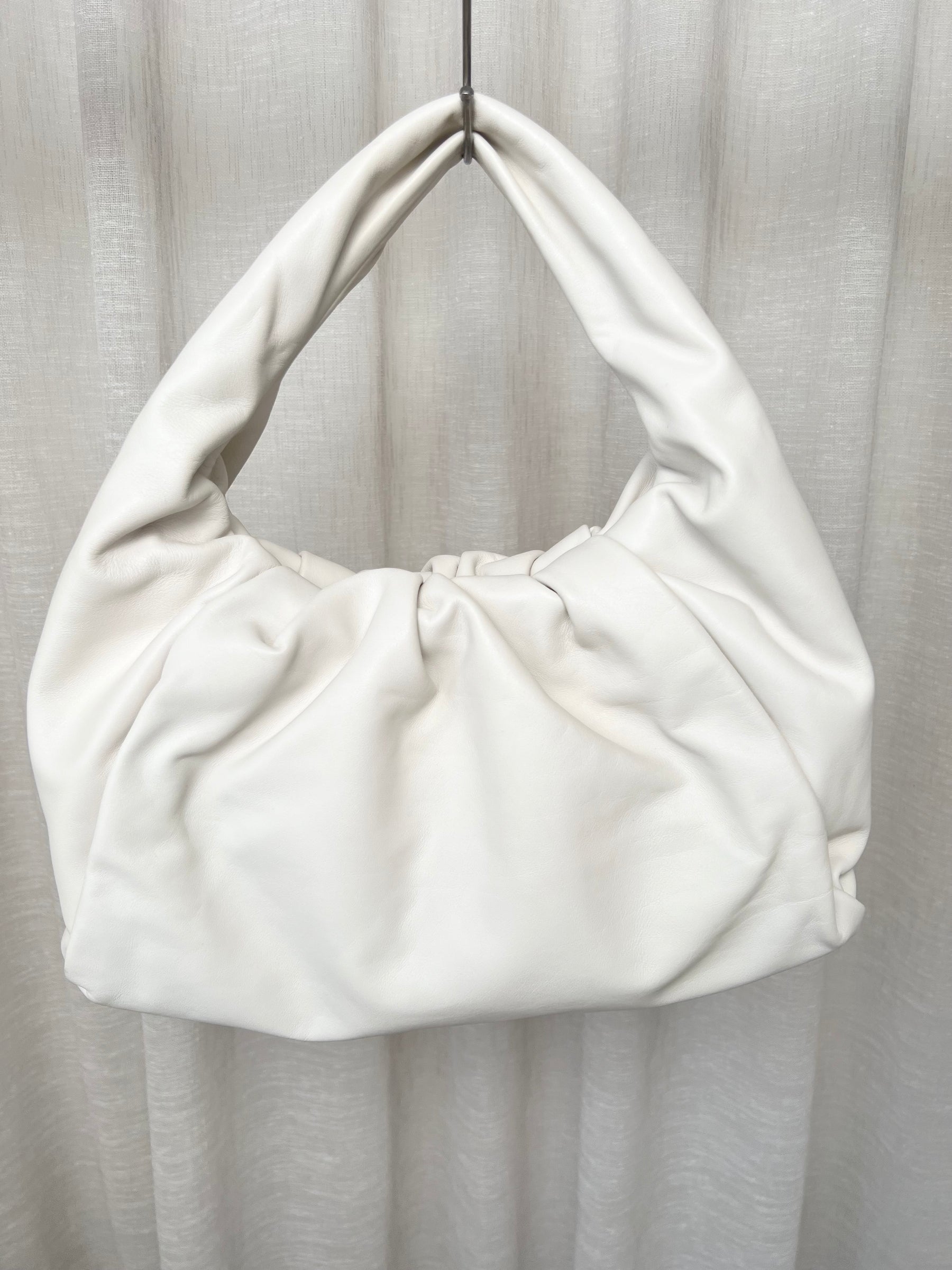 Bottega Veneta White Leather Shoulder Pouch