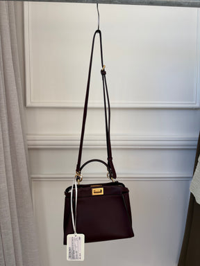 Fendi Peekaboo Mini Bag In Burgundy