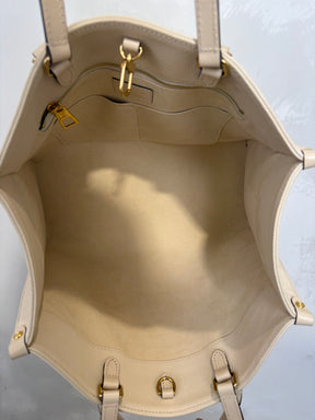 Louis Vuitton Cream Empreinte Leather On the Go MM Tote