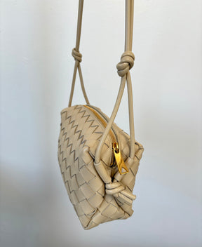 Bottega Veneta Porridge Intrecciato Leather Mini Loop Camera Bag