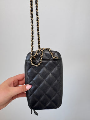 Chanel Black Caviar Leather Crossbody Pouch Bag
