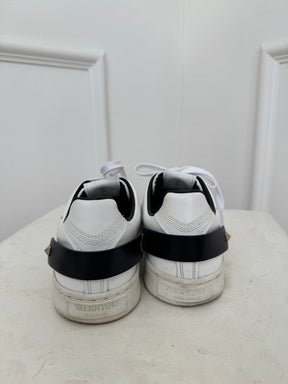 Valentino White Perforated Logo Sneakers, 37.5