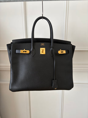 Hermès Birkin 35 in Black Ardennes Leather with Gold Hardware