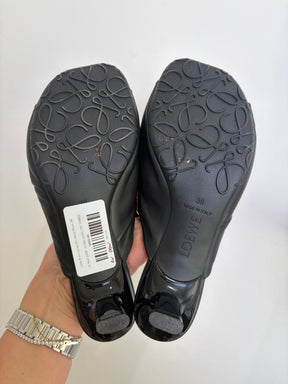 Loewe Black Leather Dot Heeled Mules, 36
