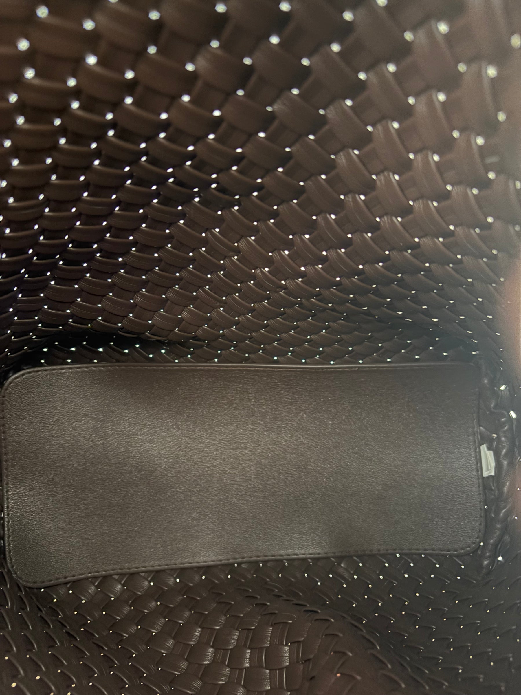 Rylan Brown Faux Leather Woven Shoulder Bag