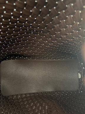 Rylan Brown Faux Leather Woven Shoulder Bag