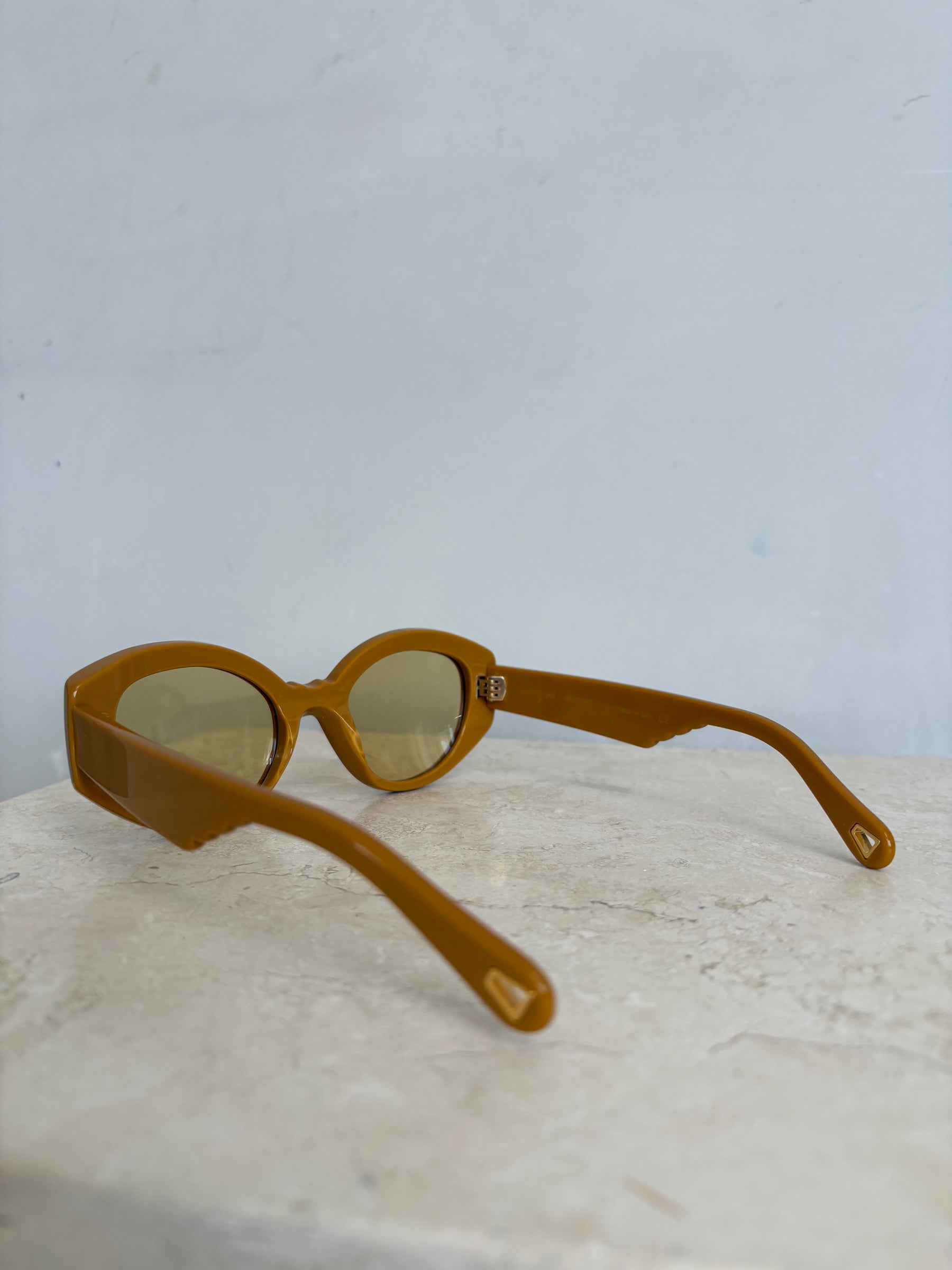Lucy Folk Mustard Cartouche Sunglasses