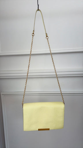 Oroton Yellow Lizard Embossed Crossbody Bag