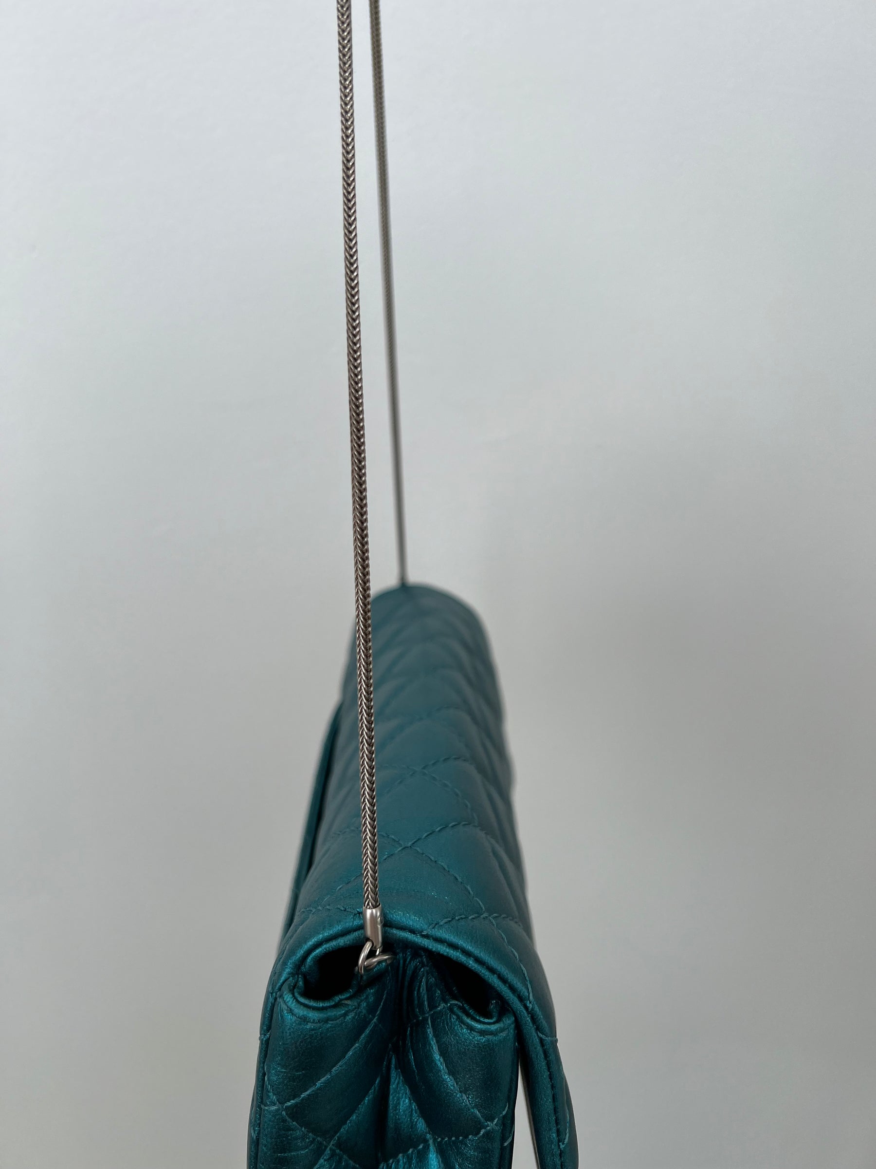 Chanel Metalic Teal Quilted Leather Reissue 2.55