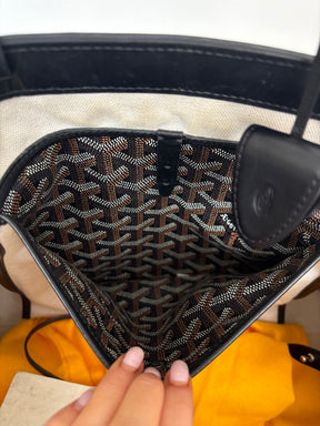 Goyard Black Leather and Coated Canvas Bellechasse Biaude PM Bag
