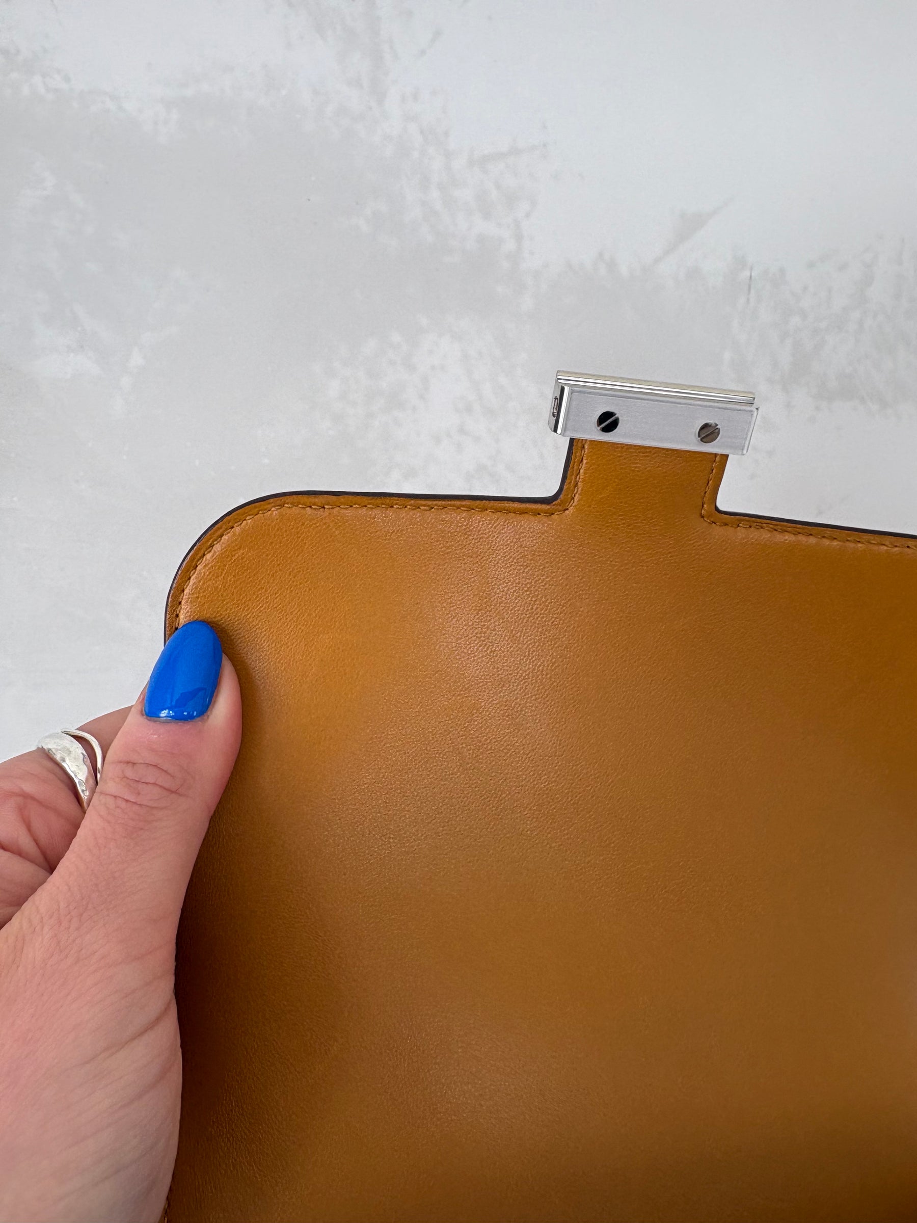Hermès Constance III Mini in Caramel Chevre Leather with Paladium Hardware