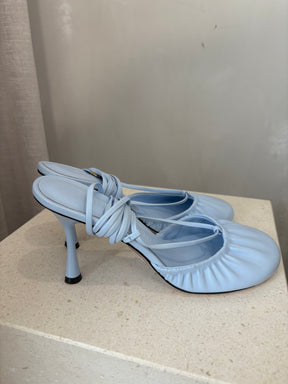 Studio Amelia Pale Blue Lace Up Heel, 37