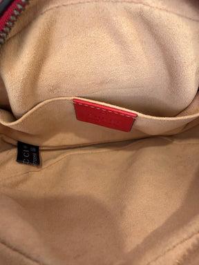 Gucci GG Marmont Mini Red Matelassé Leather Belt Bag