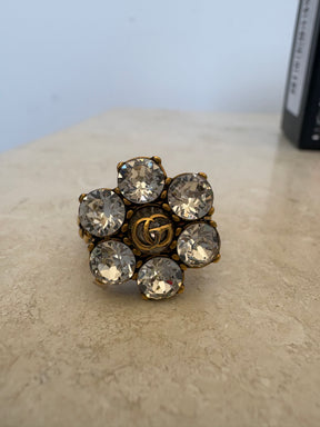 Gucci GG Crystal Flower Ring, 23