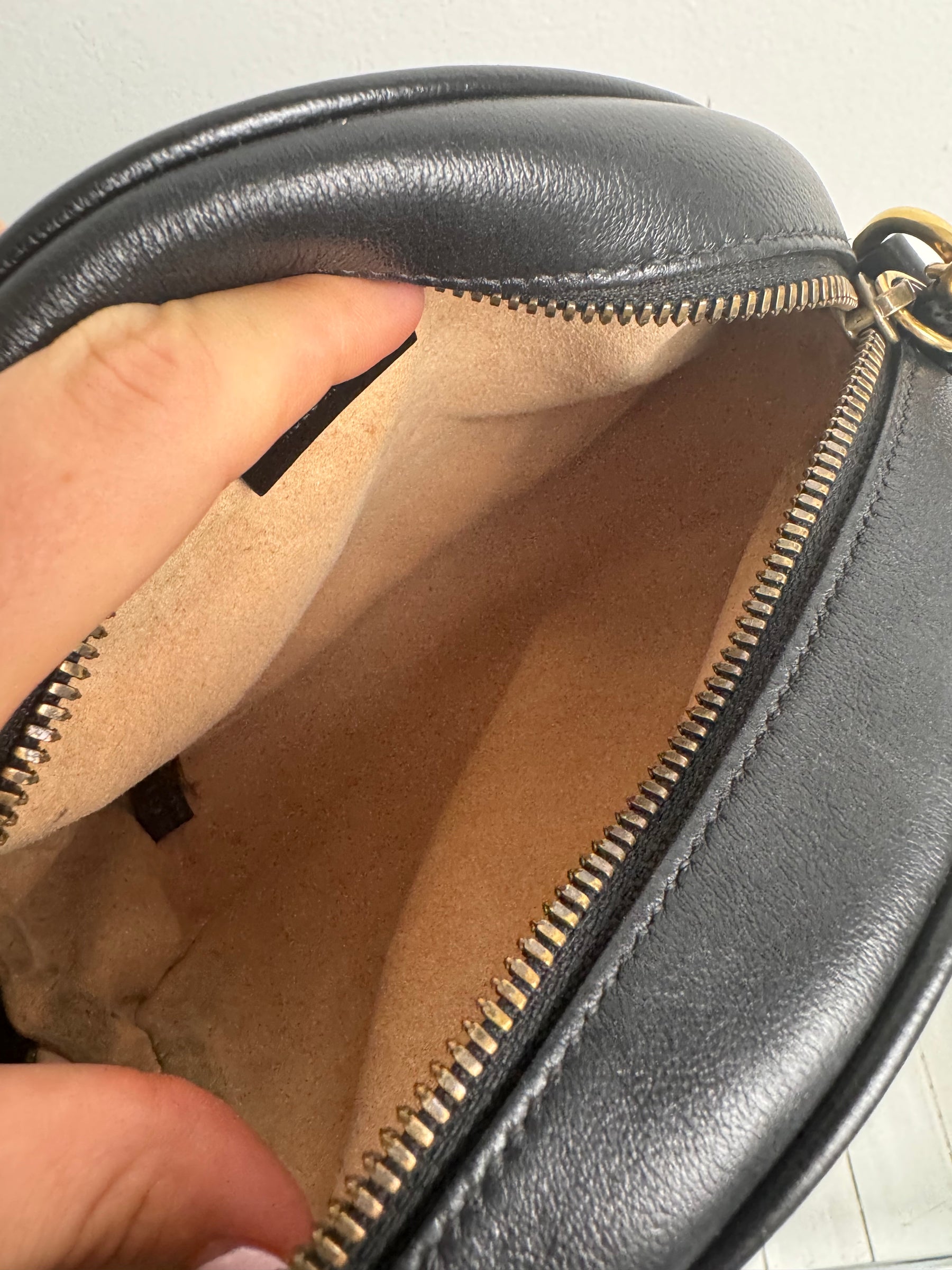 Gucci GG Marmont Round Leather Crossbody Bag