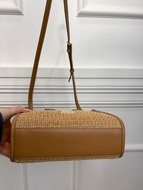 Burberry Raffia Logo Mini Tote Bag