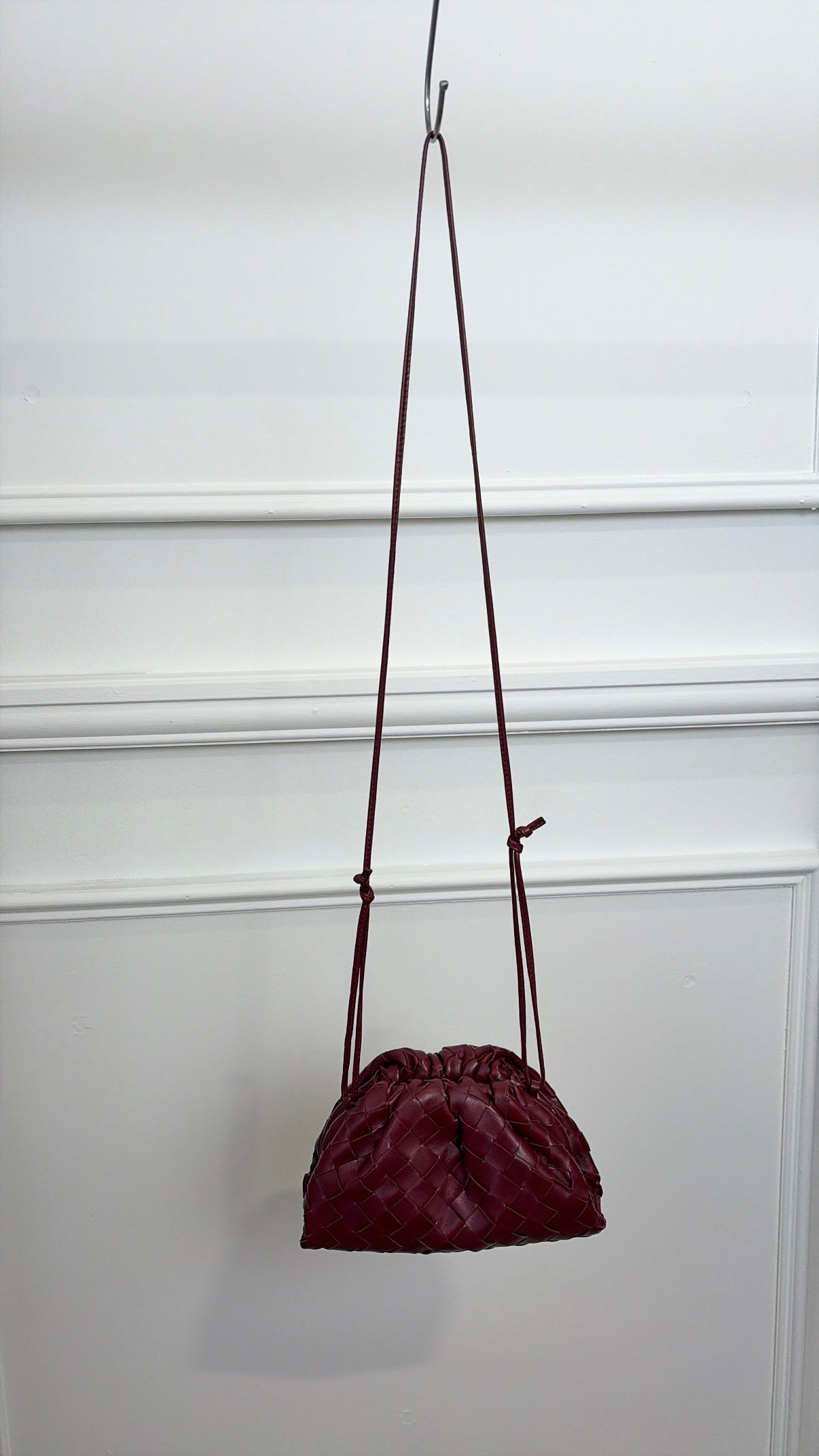 Bottega Veneta Burgundy Intrecciato Leather Mini Pouch Bag