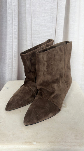 Isabel Marant Ebbi Kitten Heel Suede Boots Brown, 41